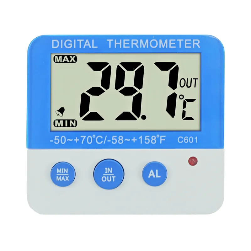 Termômetro digital eletrônico para freezer, de lcd c601, magnético, para parede ou para mesa