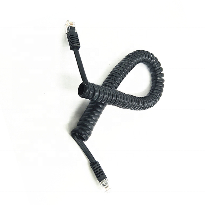 OEM Cat5e Cat6 cat 7 UTP RJ45 Spiral Coiled Wire Cable Patch Network LAN Cord Cable