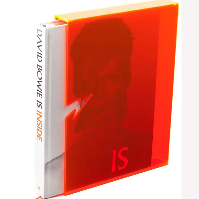 Formato personalizzato plexiglass 5 i lati della copertura del libro di fluorescenza di colore acrilico libro cofanetto