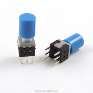 Latch Tattile Tatto <span class=keywords><strong>Push</strong></span> <span class=keywords><strong>Button</strong></span> <span class=keywords><strong>Switch</strong></span> Self Lock 5.8x5.8mm <span class=keywords><strong>x</strong></span> 14mm w Cap