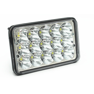 ブラックリフレクターレンズ5インチ<span class=keywords><strong>LED</strong></span>ヘッドドライビングライト、H4プラグトラックトラクターオート5インチスクエア45WLEDワークライト