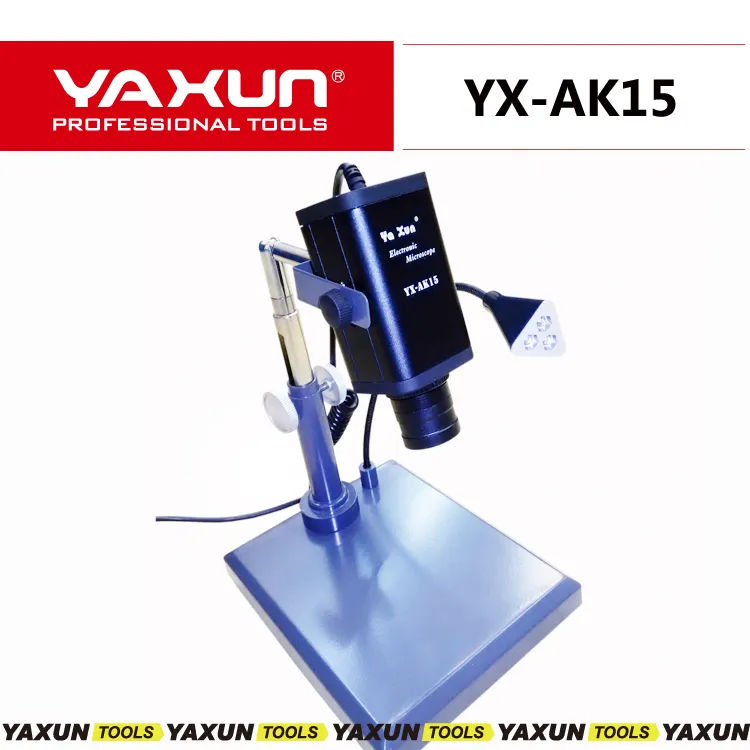 YAXUN AK15 usb microscopio elettronico digitale 40x zoom + supporto, mobile di riparazione microscopio con il Software di Misura