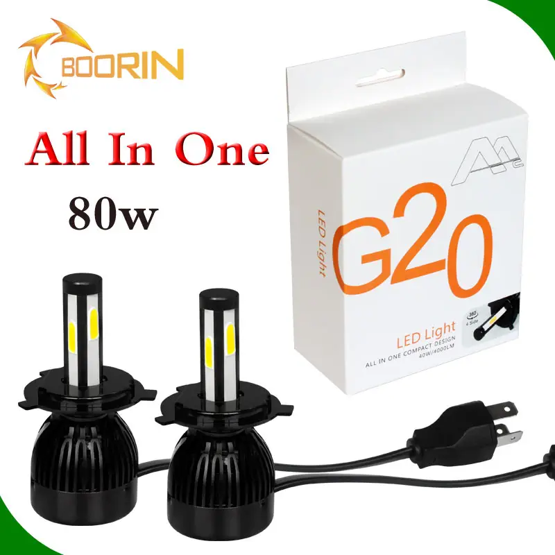 Auto G20 9005 HB3 faro Led de 40w * 2 6000K 8000K 12V iluminación H11 H7 9006 HB4 Hola/LO H4 H13 niebla faros bombilla todo en uno