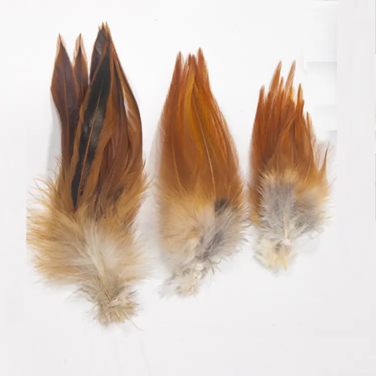 Tự nhiên Saddle Chải Sợi Lông Dậu Đầy Màu Sắc Pheasant Cổ lông 2-4 inch cho Nghệ Thuật và Thủ Công Mỹ Nghệ