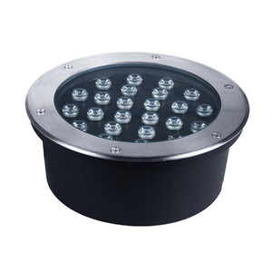 岳发RGB DMX512公园室外花园嵌入式地下24w RGBW灯<span class=keywords><strong>IP67</strong></span>防水圆形埋入式发光二极管埋入式灯