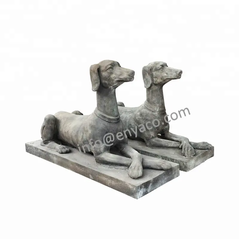Escultura decorativa de Metal para jardín, perro de hierro fundido, adornos de animales para jardín