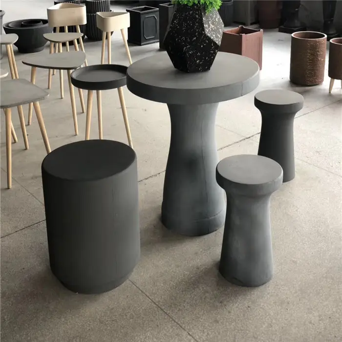 Planteur de jardin en béton, serre de jardin, tabouret rond en gris clair, vente en gros,