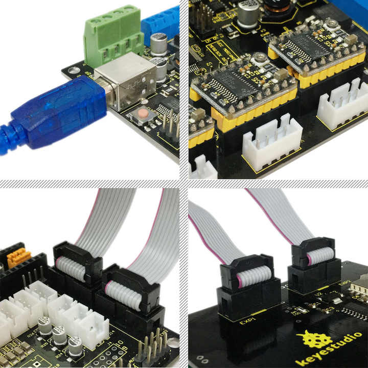 Keyestudio 3D Printer Kit for Arduino Includes MKS Base V1.2 ++ 5x 8825 + LCD 12864 Smart Controller
