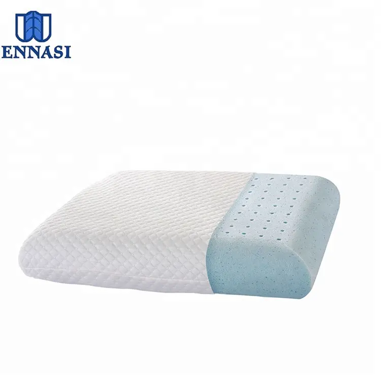 Atmungsaktives, weiches, belüftetes, kühles Gel-Memory-Foam-Bett-Schlaf kissen-Wasch bare Hülle CE Polyester Adults Neck Recta ngle