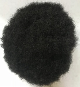 HZXHair未処理の真の髪中国のバージン人間の髪黒人男性のためのフルスイスレースアフロカツラ