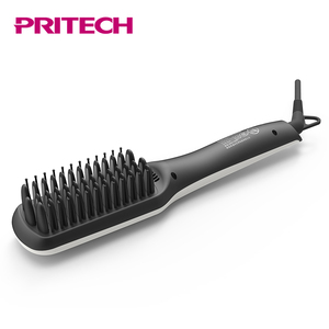 Pritech escova de alisamento de cabelo elétrica, aquecimento iônico