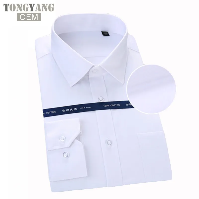 TONGYANG camicia elegante Non in ferro nuovo arrivo colletto quadrato a maniche lunghe in puro cotone confortevole camicie formali maschili solide