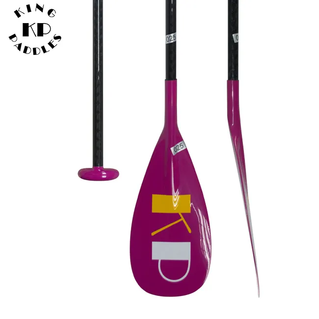 Kingpaddle Colore Personalizzato 2 Pezzo Regolabile In Fibra di Vetro SUP Paddle Con Pagaia In Carbonio Lama