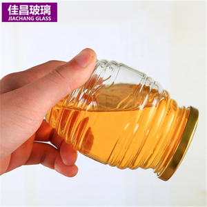 在庫品2.4oz 6oz 12.8oz 24.6ozスレッドアイアンキャップハニージャーガラスジャー