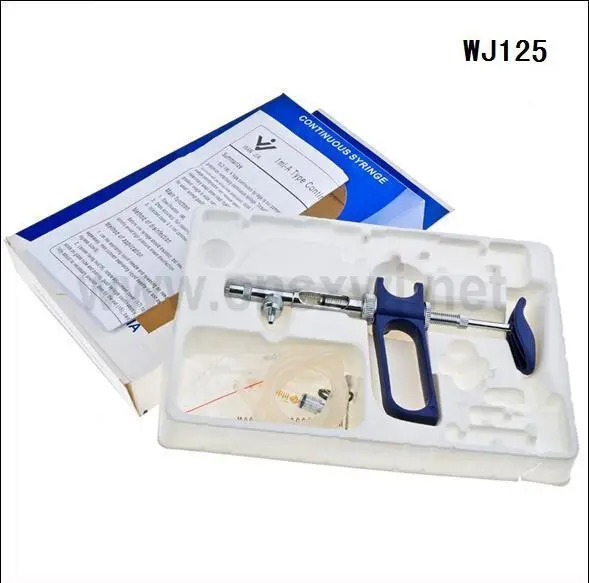 Automatische Vaccinator, 1 ml Selbst Nachfüllen Glas Spritze, stufenlos Einstellbar Spritze Tierarzt Appliance WJ125