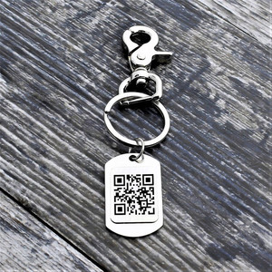 Metall Handwerk Barcode Name Schlüssel bund QR-<span class=keywords><strong>Code</strong></span> Schlüssel bund Geheime Nachricht Schlüssel bund