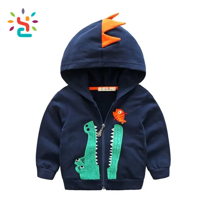 Little Boys Dinosaur Hooded child Jacket Cartoon Zipper felpe con cappuccio cappotti di Halloween per bambini 2-10 anni