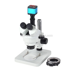Microscópio zoom contínuo 7-45 vezes, manutenção de olhos altos 21 milhões de pixel, trinocular, microscópio estéreo