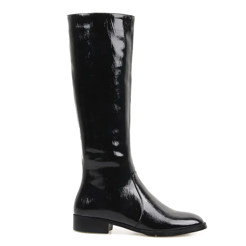 WETKISS Chengdu fábrica de zapatos planos baratos rodilla botas altas de cuero hechos a mano de botas de montar a caballo damas botas de zapatos de mujer