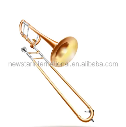 Di alta qualità a basso prezzo ottone vernice oro trombone trombone trombone