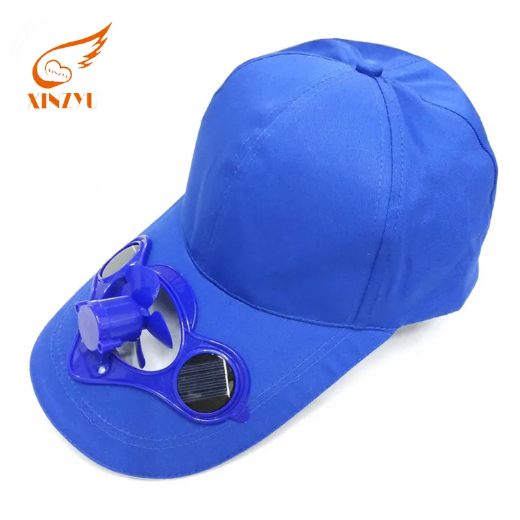 Promotional 6 Panel Solar Charger Blank Hat 100% Cotton Made Baseball Cap