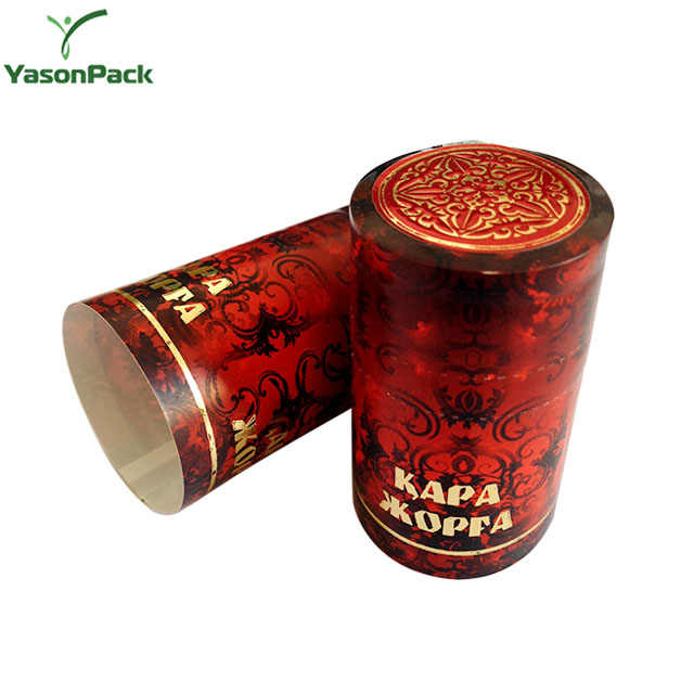 Plastic Printed Design Heat Pvc Shrinkable Red Wine Bottle Capsule With Tear-Off Strip