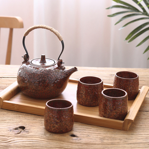 咖啡色日本茶具