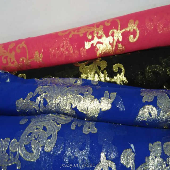Floral Lurex Silk Chiffon Fabric for Girls' Sleepwear Curtains Dresses Weddings Costumes Featuring Somali Dirac Motif