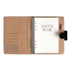 Carpeta de cuaderno de hojas sueltas A5, carpeta de cuaderno con cubierta de cuero PU, carpeta de anillas con Logo, diario, cuaderno planificador - Product Image 5