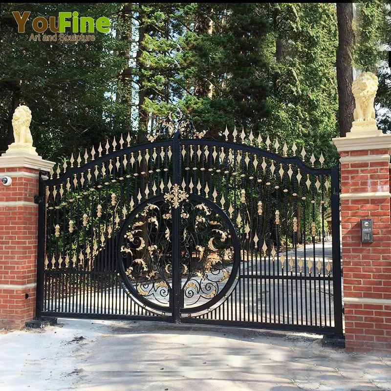 Decorative House Door Luxury Wrought Iron Gate Design For Sale