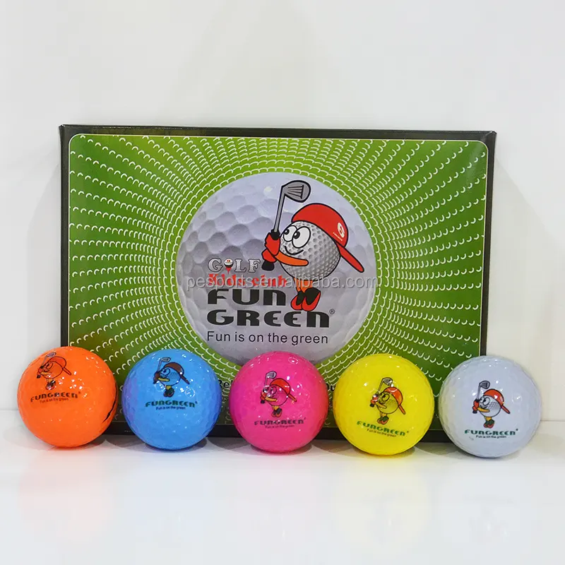 Fungreen caixa original bola de Golfe bola de golfe de três camadas bola do jogo