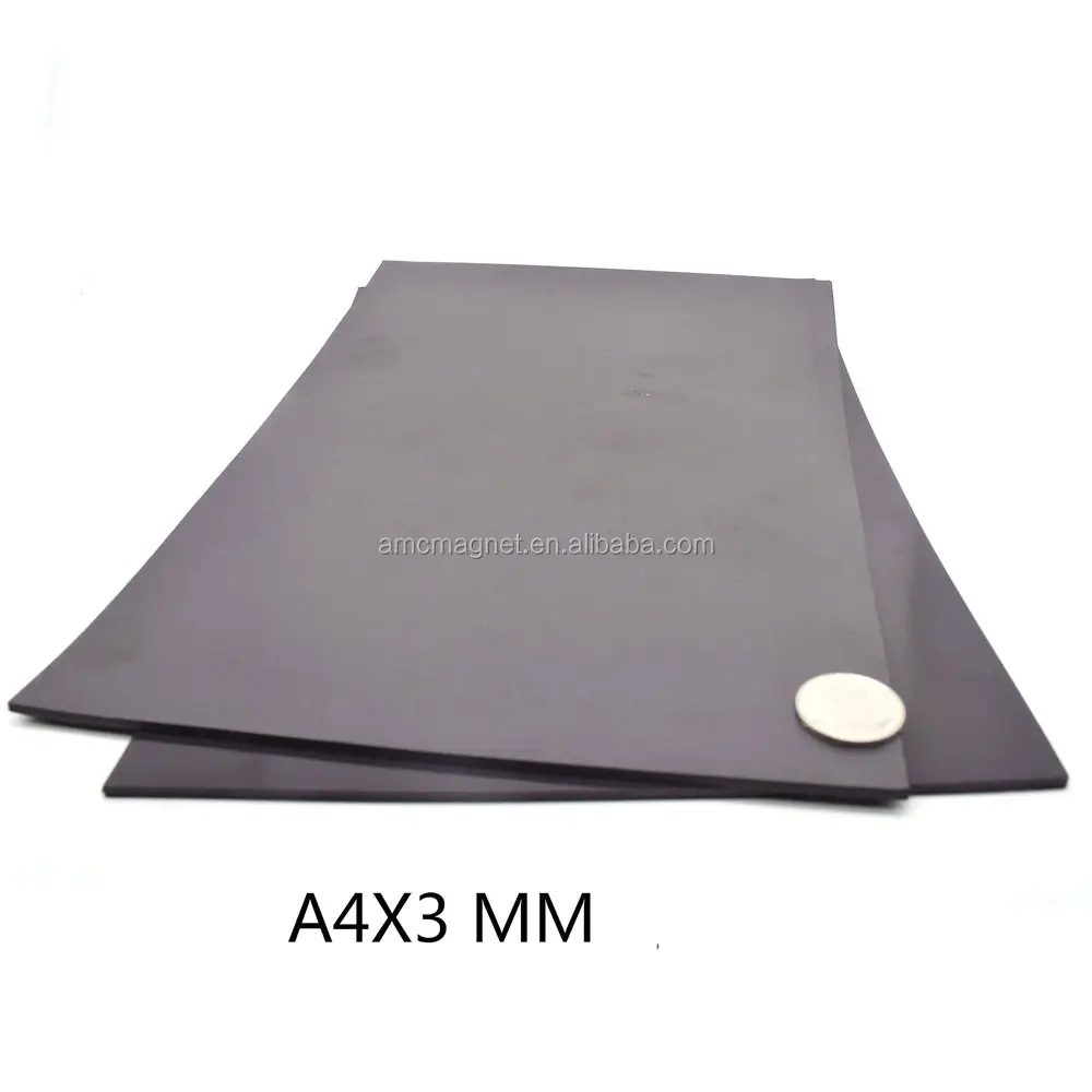 Magnetic sheet wholesale, Large strong magnet strip plain/glossy; A4/A3 size flexible rubber magnet; Neodymium magnet sheet