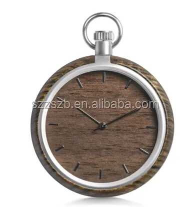 Wholesale Top Selling Quartz Pocket Watch Wooden pocket watch
