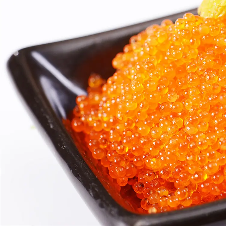 Goede Kwaliteit Caviar Black Tobiko Fling Vis Eieren Voor Sushi Roe Caviar Met Kosher