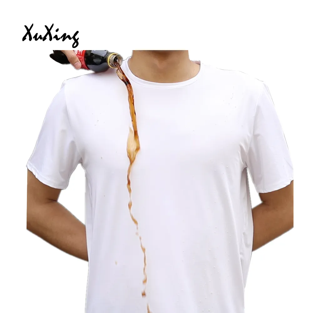 T-shirt personnalisé en coton, imperméable, avec logo personnalisé, blanc uni, bon marché, vente en gros, collection
