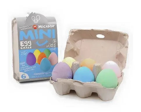 6個の卵型チョークダットレスクリエイティブチョーク色の魔法の卵