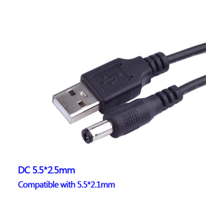 USB 2.0 ประเภท A ชายไปยัง DC 5.5*2.5 สายไฟ DC5.5 * 2.1 สาย USB - Product Image 1