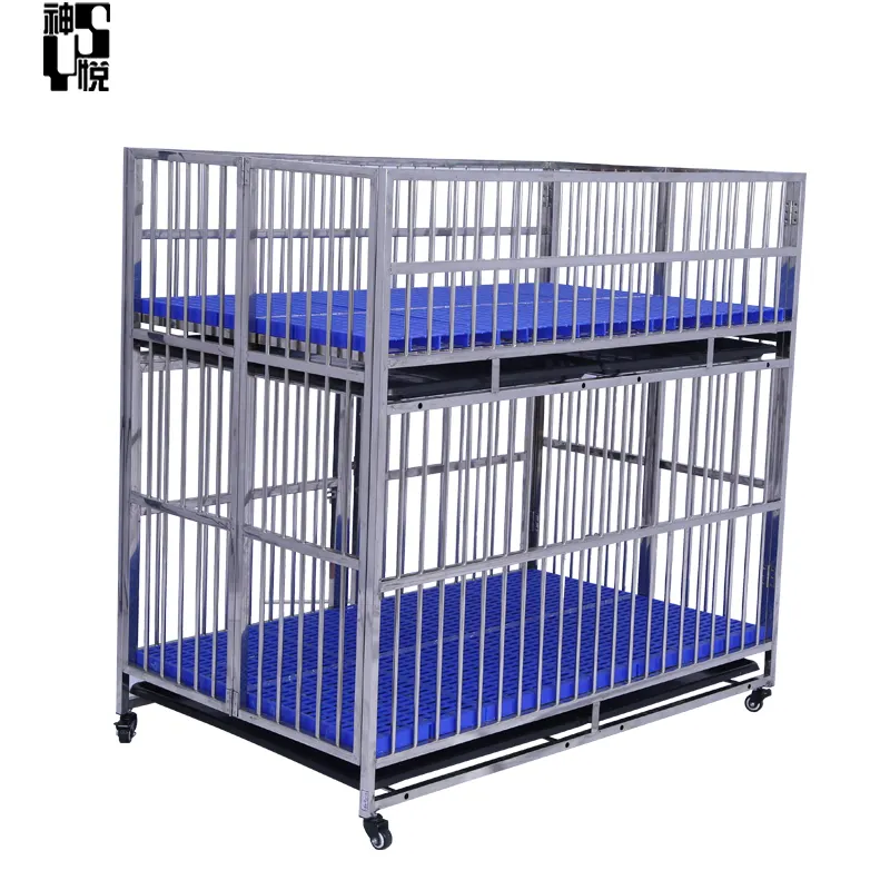 Heavy Duty Multiple Layers Stackable Foldable Stainless Steel Kennel Cages for Dog