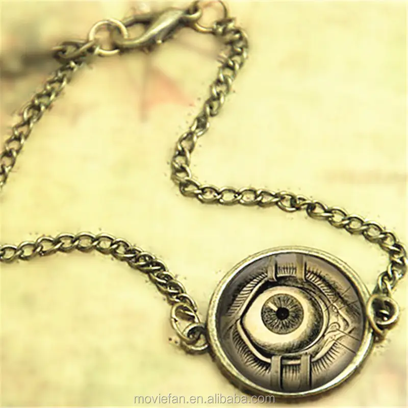 Steampunk bracelet Human Anatomy Eyeball Evil Eye Science Medical Art bangle Eye print glass bracelet