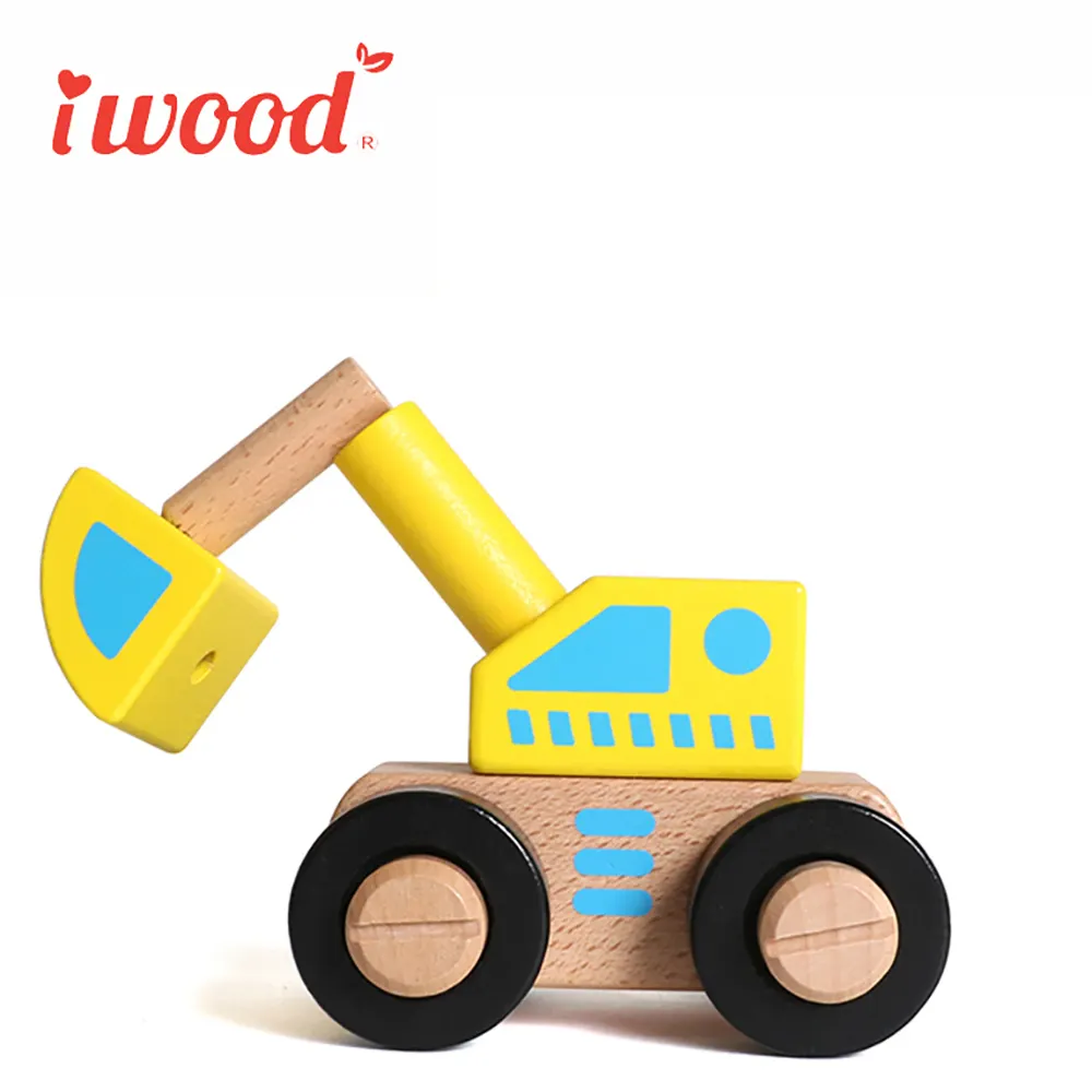 Iwood 시리즈 유치원 어린이 장난감 최고의 나무 장난감 자동차