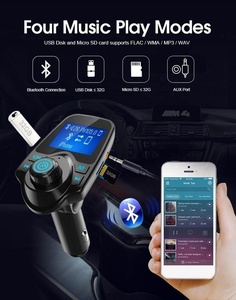 AGETUNR T11 <strong>Bluetooth</strong> V5.0 Car Mp3 Player FM Transmitter with AUX Dual USB <strong>Output</strong> <strong>Audio</strong> Adapter Receiver 1.44 Inch LCD Display - Product Image 3