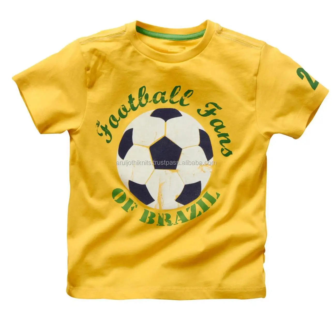 T-shirt avec imprimé de football pour enfants, vêtements d'été, pour garçons et filles, haute qualité