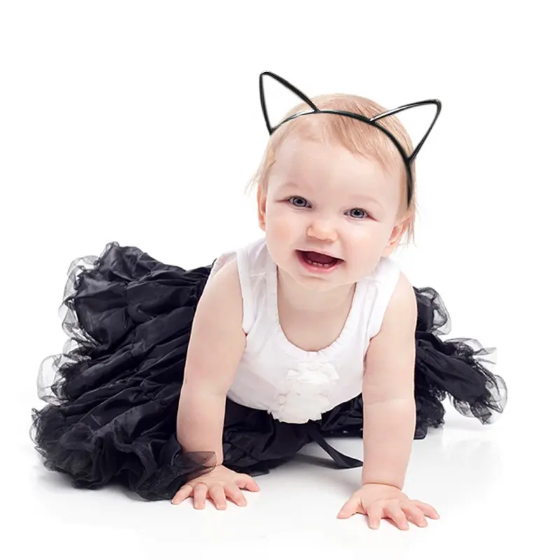 FY Crianças Cabeça Bandas Orelhas de Gato Preto Da Senhora Da Forma Menina Hairband Auto Headband Acessórios de Cabelo Para As Mulheres da Festa de Aniversário Do Bebê