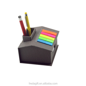 Alta calidad reciclaje conjunto de nota adhesiva de respetuoso del medio ambiente plegable cubo cuadrado memo de la caja de papel kraft con sostenedor de la pluma conjunto de nota adhesiva - Product Image 6
