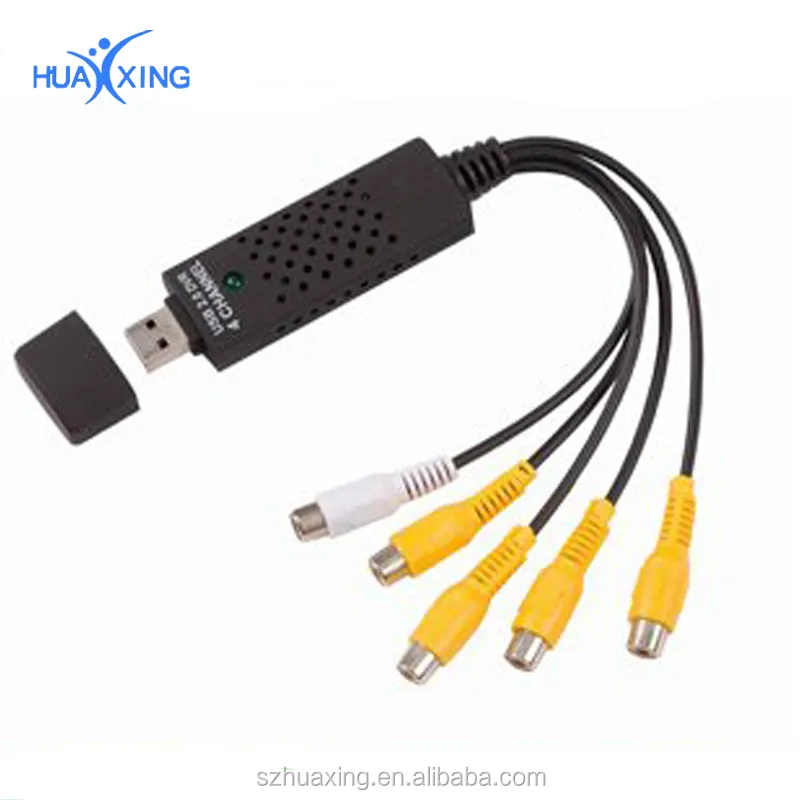 USB 2,0 видеорегистратор 4-х канальный видео устройства захвата видео и аудио записи карта адаптер композитный вход RCA для ТВ DVD плеер