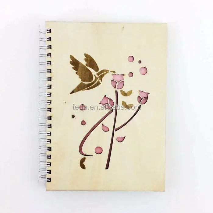 Custom laser cut and carving MDF cover notebook