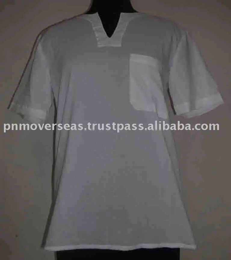 Camisa sin cuello para hombre