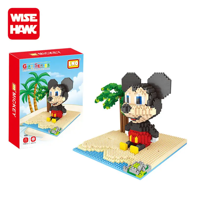 Mini bloco de construção de crianças, mickey, minnie, brinquedos para presente de natal