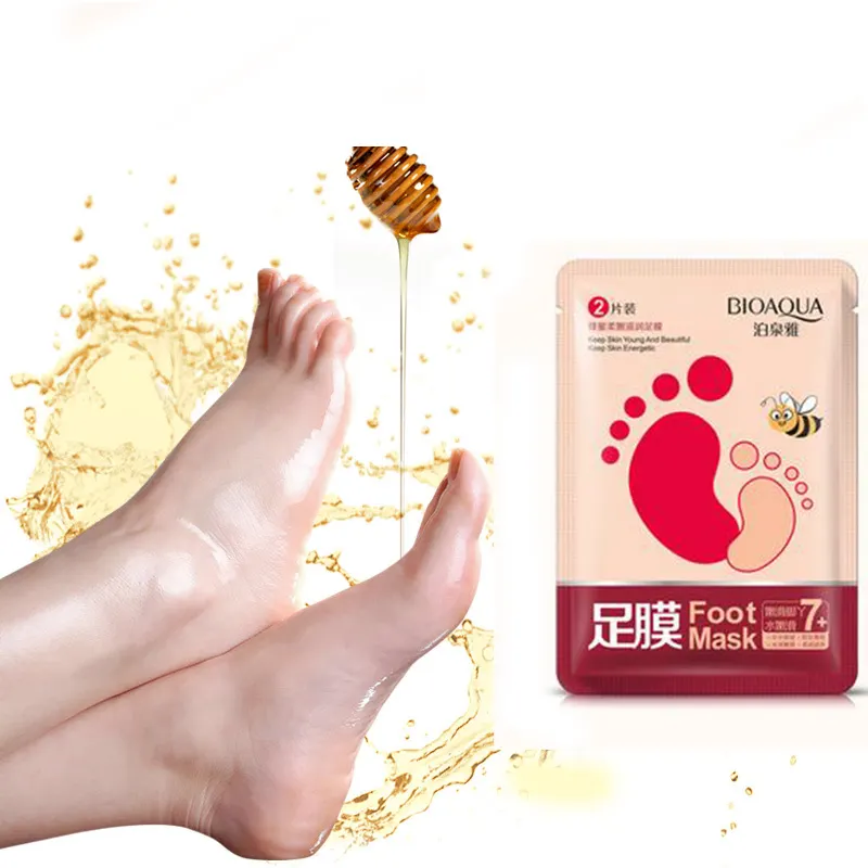 Bellezza cura della pelle ammorbidente esfoliante rimozione del callo maschera per la buccia del piede con membrana per piedi di miele