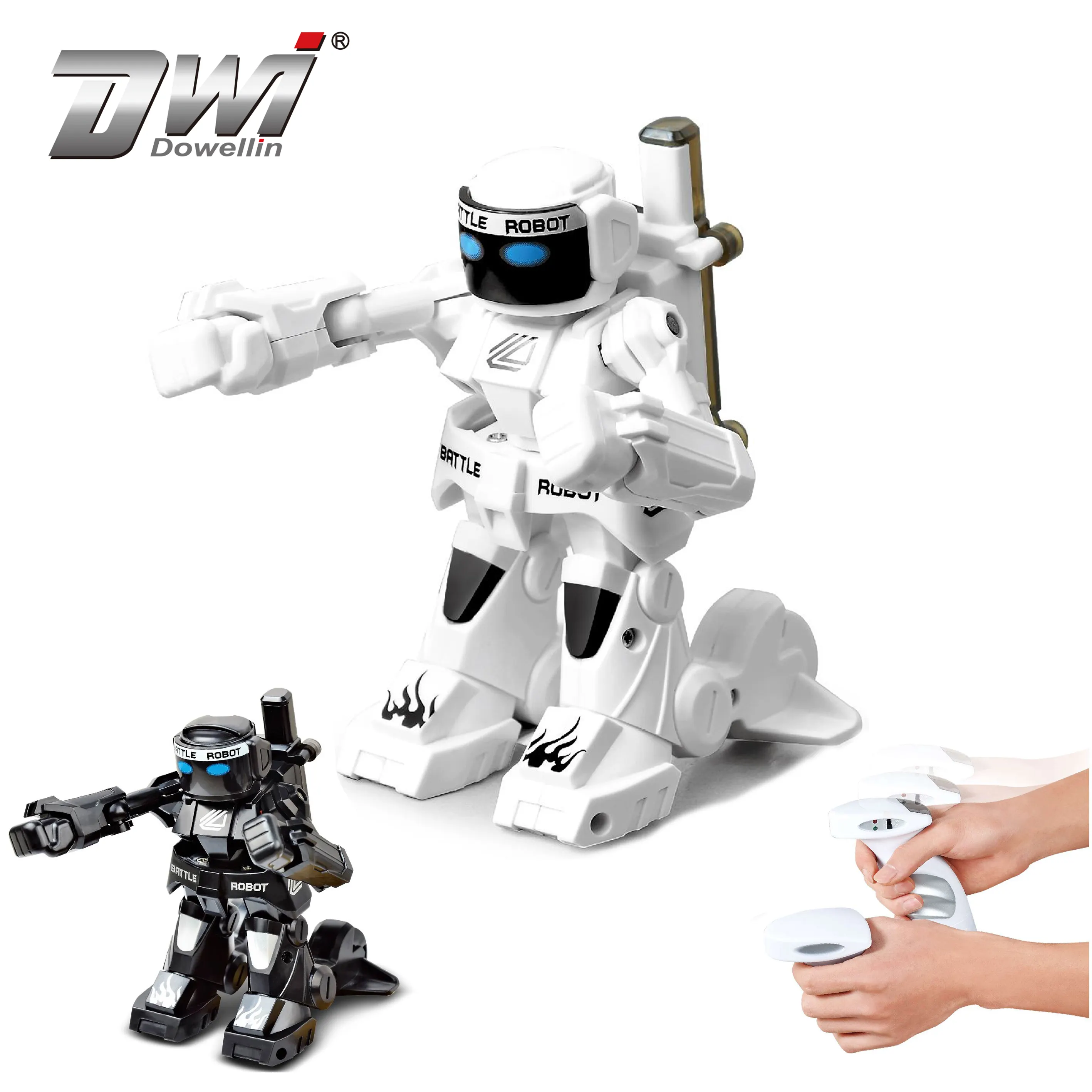Dwi dellin หุ่นยนต์ต่อสู้ของเล่นเพื่อการโต้ตอบ k.o ไฟ2.4G